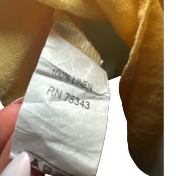 Magari Italy Yellow Linen Midi Dress Sz XL Summer Casual Lightweight - Picture 8 of 8